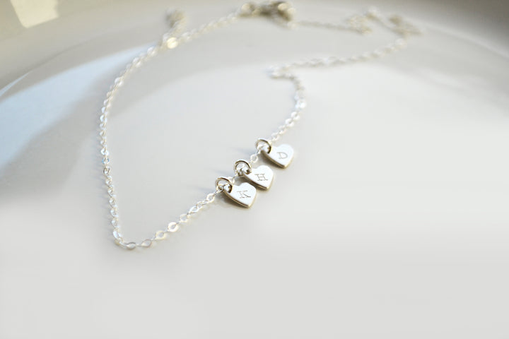 Dainty Sterling Silver Heart Charm Necklace