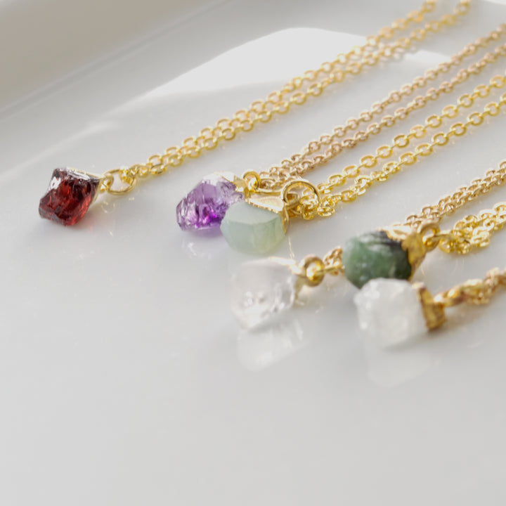 Raw Birthstone Necklace