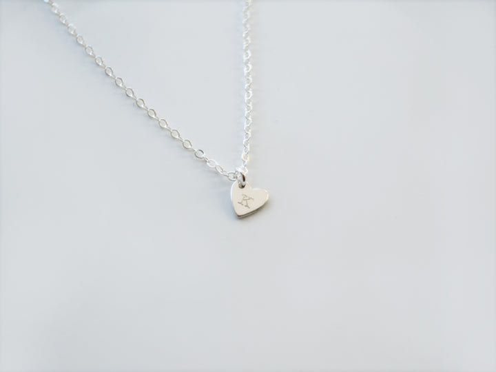 Dainty Sterling Silver Heart Charm Necklace