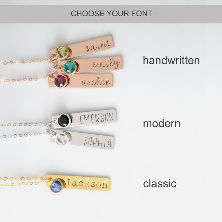 CHARM ONLY - Bar with Birthstone