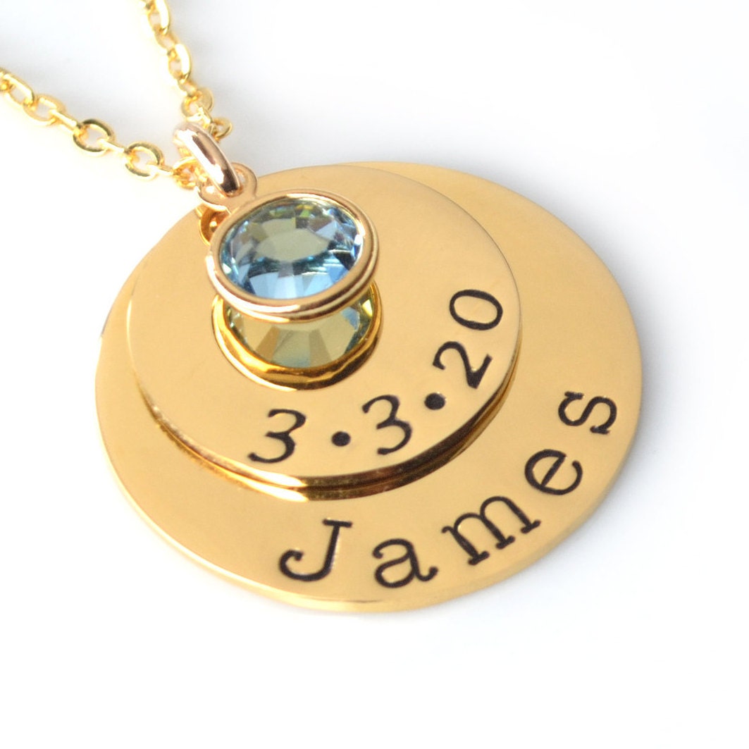 Baby Birthdate Necklace