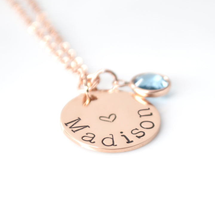 Rose Gold Child Name Necklace