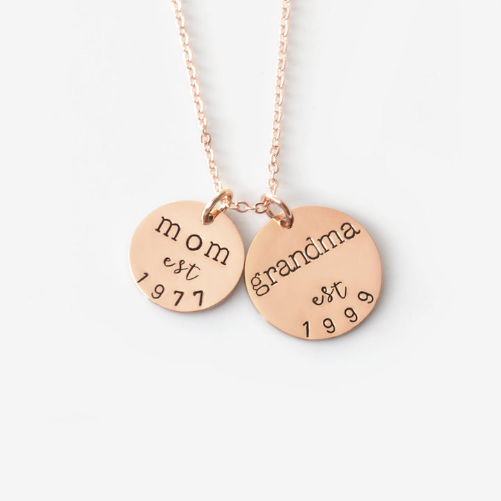 New Grandma Coin Necklace with Year