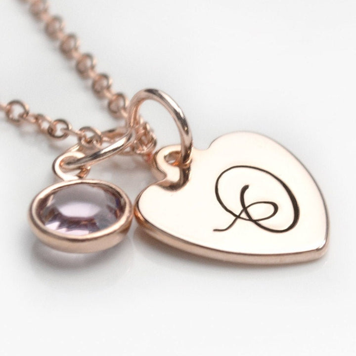 Monogram Heart Charm Necklace