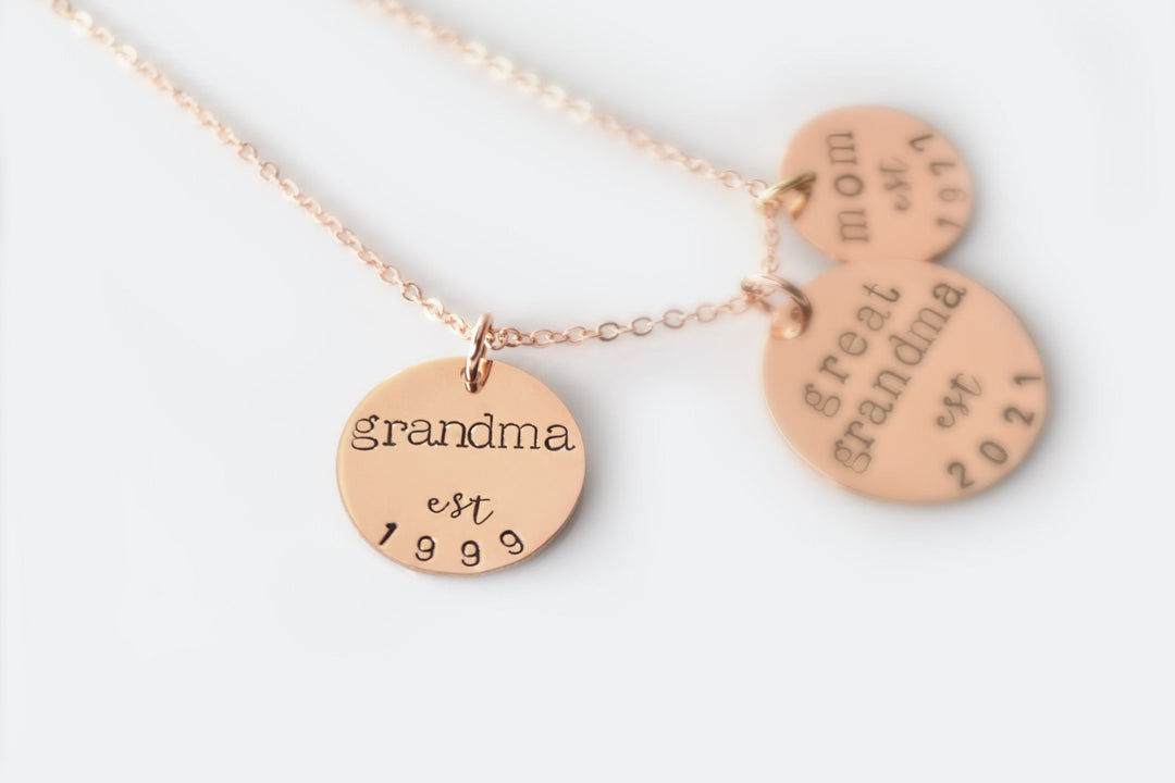 New Grandma Coin Necklace with Year