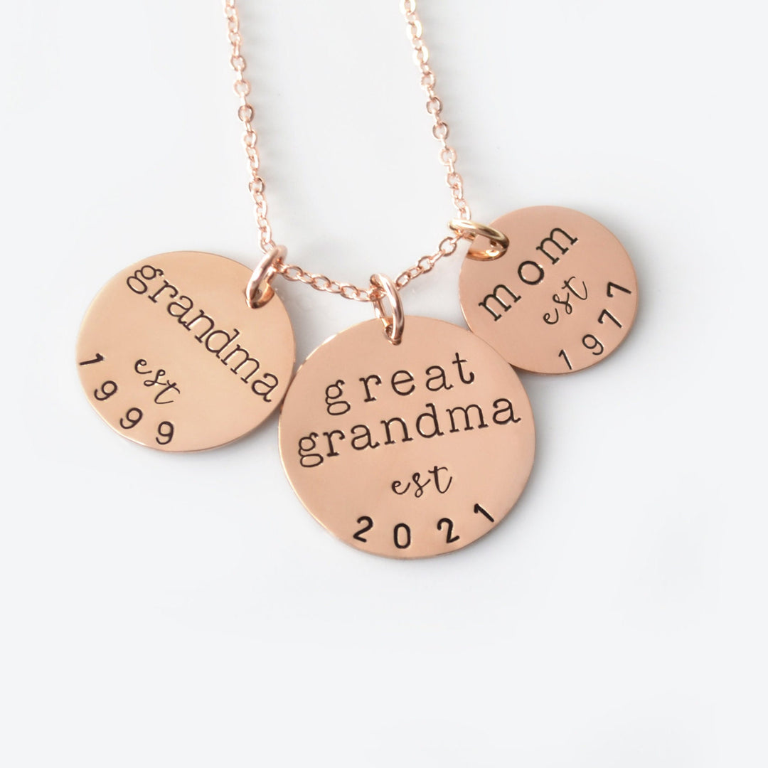 New Grandma Coin Necklace with Year
