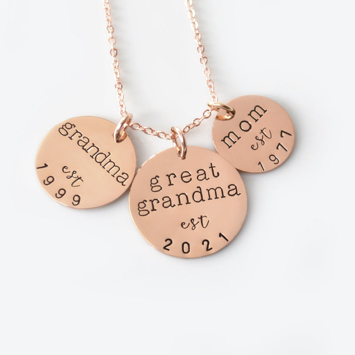 New Grandma Coin Necklace with Year
