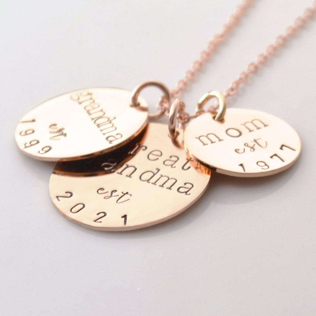 New Grandma Coin Necklace with Year
