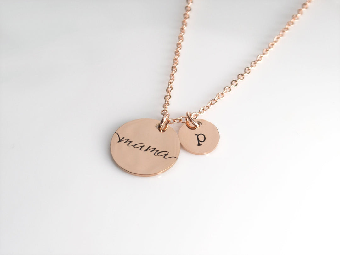 Mama Necklace with Personalized Child Initials
