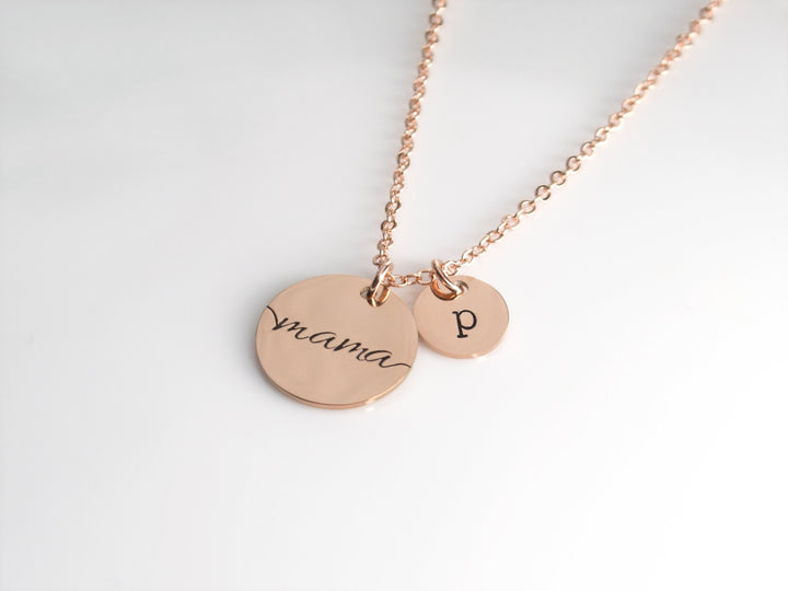 Mama Necklace with Personalized Child Initials