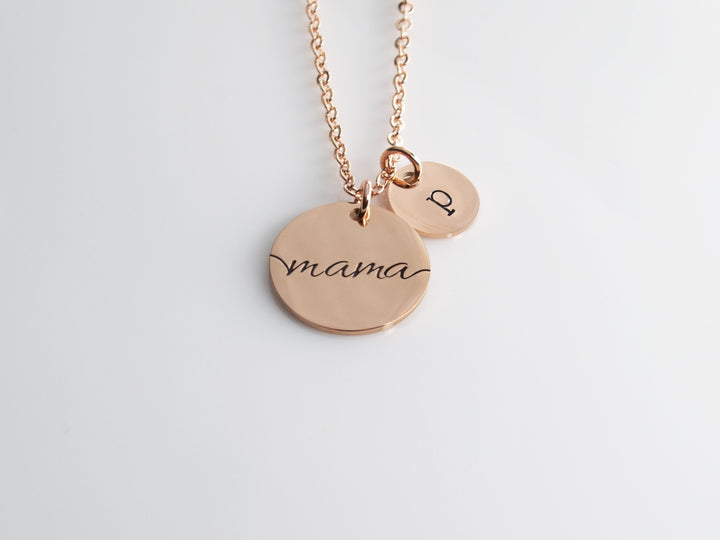 Mama Necklace with Personalized Child Initials