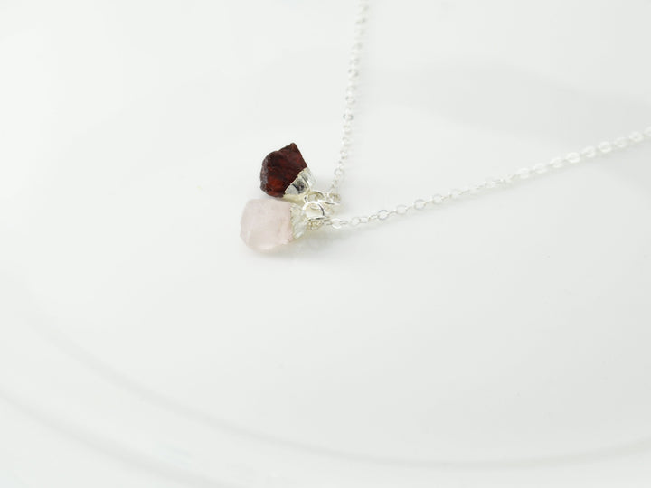 Silver Raw Birthstone Necklace