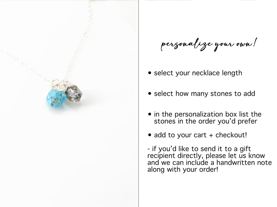 Silver Raw Birthstone Necklace