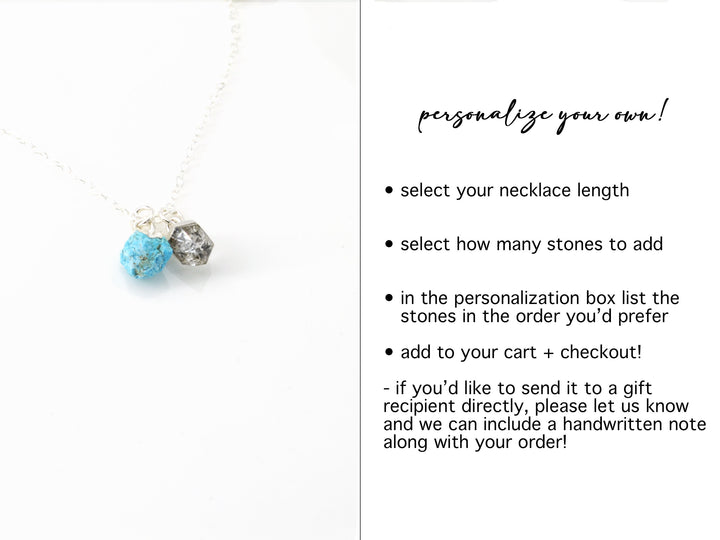 Silver Raw Birthstone Necklace