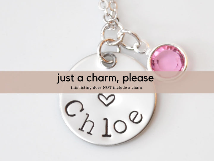 CHARM ONLY - One personalized charm with one birthstone