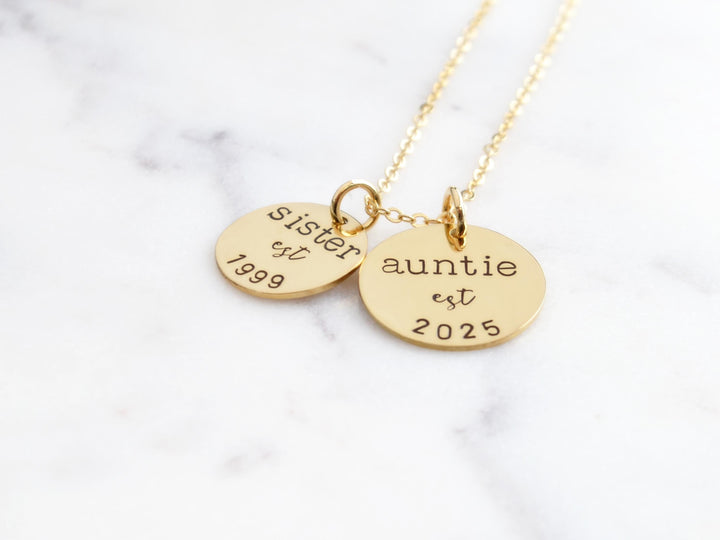 New Aunt Necklace with Established Date